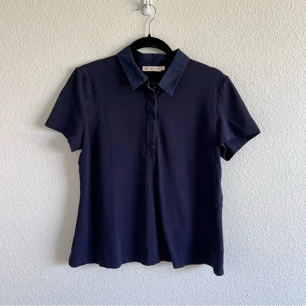 Tory Burch Women’s Short Sleeve Navy Polo Shirt